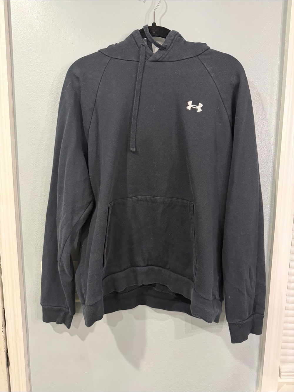 Under Armour Black Pullover Hoodie with White Logo Accent